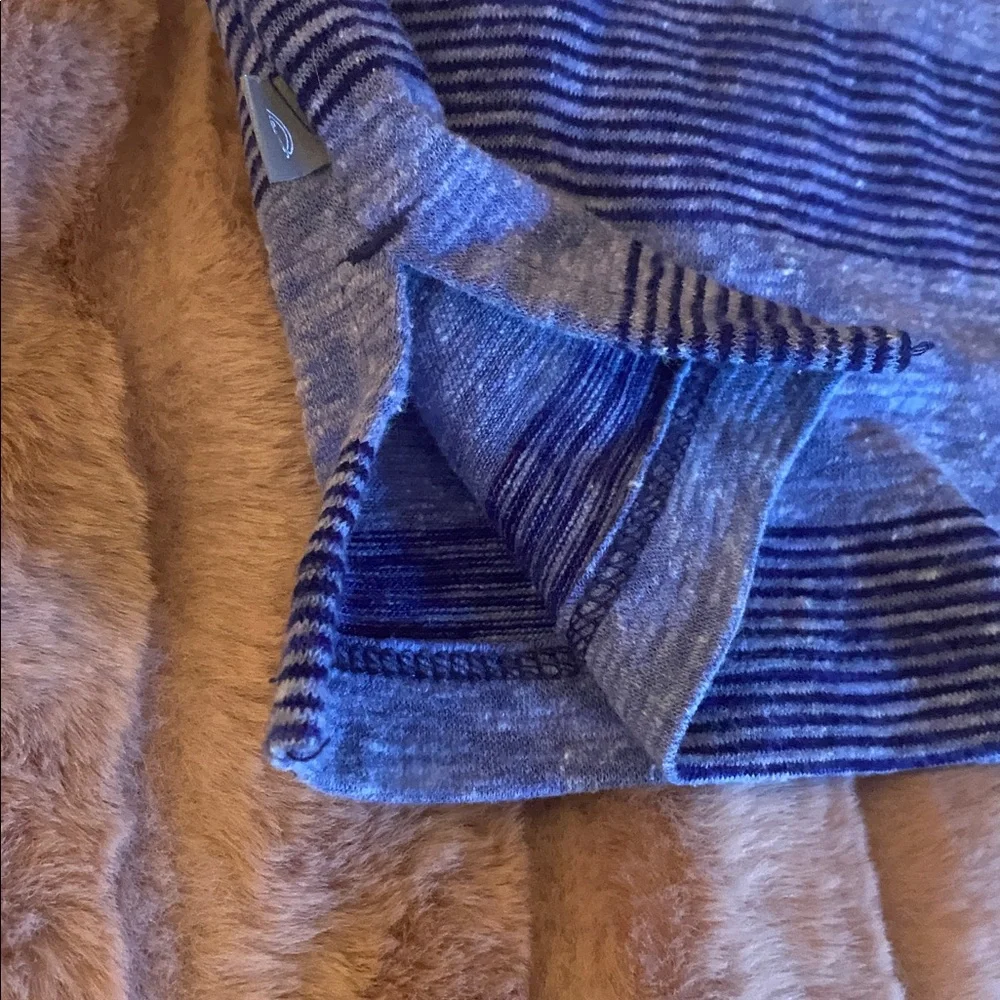 T by Talbots Navy and Heather Blue Striped Knit Top - Picture 8 of 10